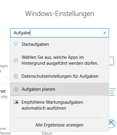 Aufgabenplaner Windows 10